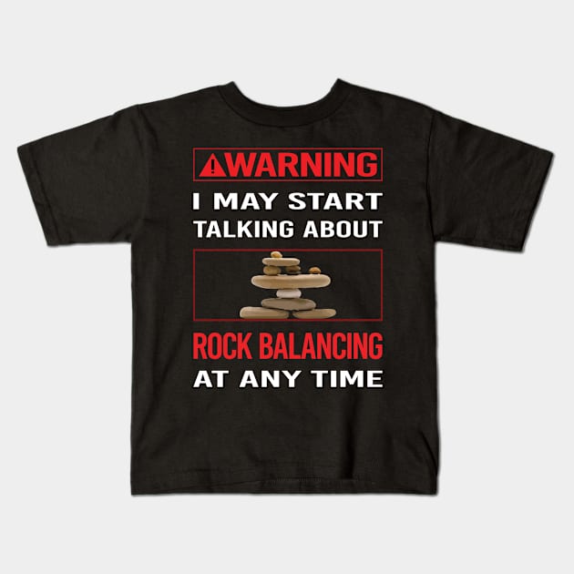 Red Warning Rock Balancing Stone Stones Rocks Stacking Kids T-Shirt by Happy Life